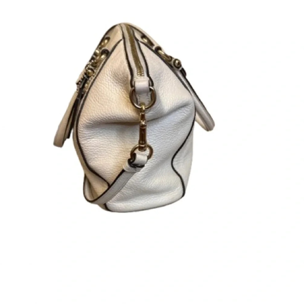 Coach Prairie Ivory Pebbled Leather Satchel Crossbody 79997